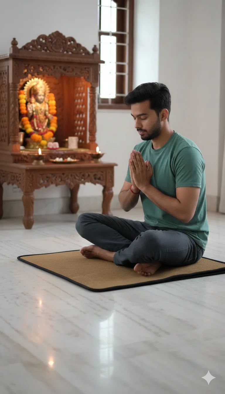 Gomaya Cow Dung Fabric Puja Asan / Meditation Mat
